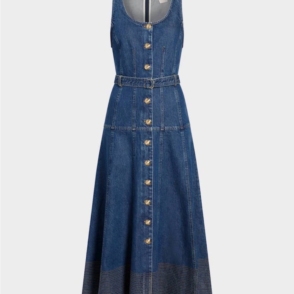 cinq a sept Kehlani A-Line Denim Midi Dress-Brand NEW